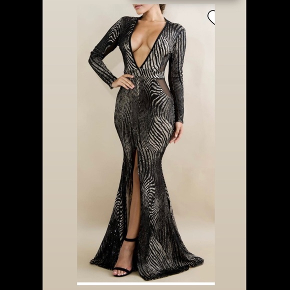 Boutique Black prom dress - Picture 1 of 7